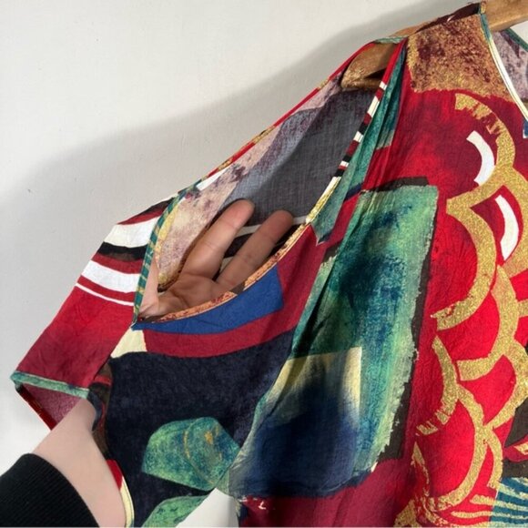 Jams World “Merlot” Slitted Sleeve Women’s Blouse Made in Hawaii Size Medium - Picture 4 of 10